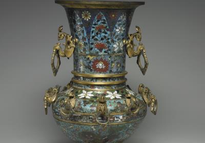 图片[2]-Copper vase with phoenix pattern in cloisonne enamels, Qing dynasty (1644-1911)-China Archive